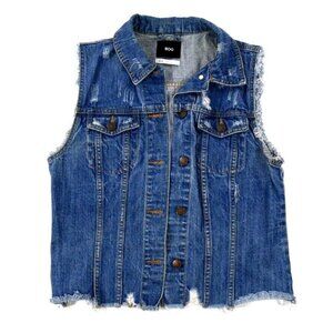 Urban Outfitters BDG Distressed Frayed Denim Vest Womens Size Medium EUC